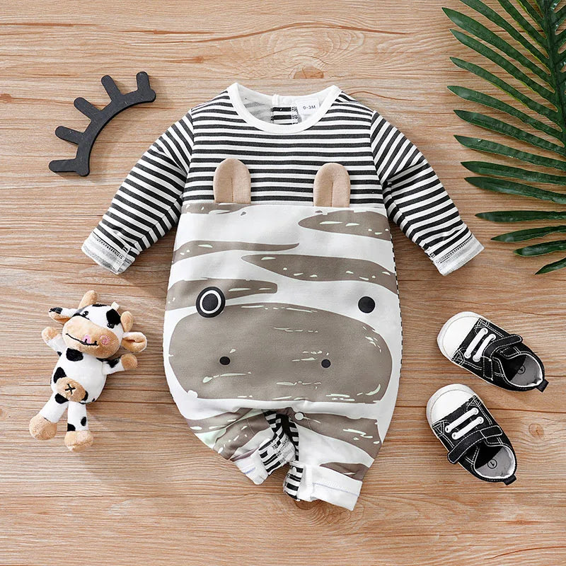 Hippo Print Baby Jumpsuit