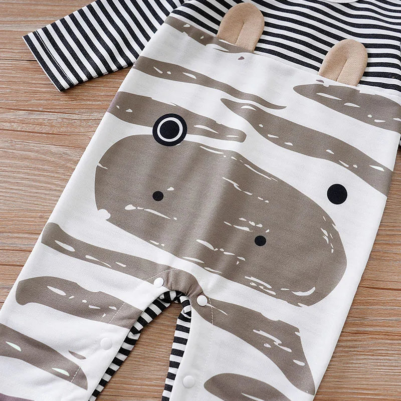 Hippo Print Baby Jumpsuit